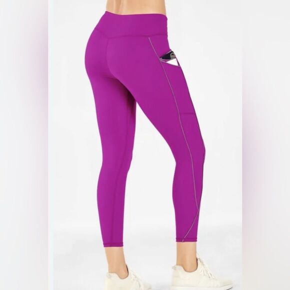 Fabletics Anywhere Motion365 High-Waisted Moto 7/8 Legging Orchid Purple Medium‎ - Picture 2 of 9